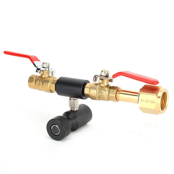 CO2-sylinderfyllingsadapter Dobbelventil CGA320 med Soda Black Valve ASA for SodaStream