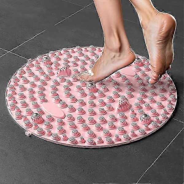 Fodmassage måtte, akupressur måtte til fodmassage fodzoneterapi pude med 5 integrerede magneter, til gåture og siddende i lang tid pink 35cm