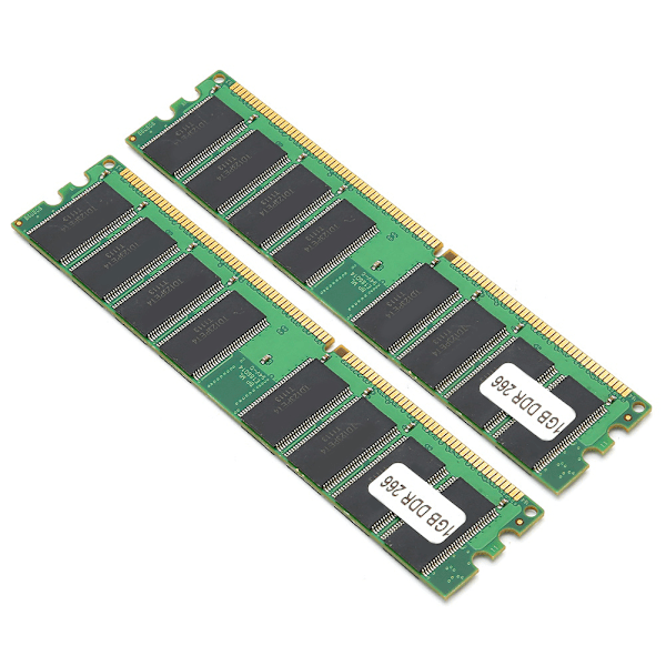 2 stk. hukommelsesmodul stationær computer dobbeltsidet 16-korn til AMD DDR 1 GB 226 PC-2100