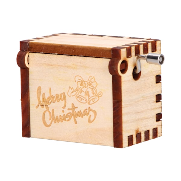 Musikbox i retrostil med roterande vev, miljövänlig dekoration i furuträ