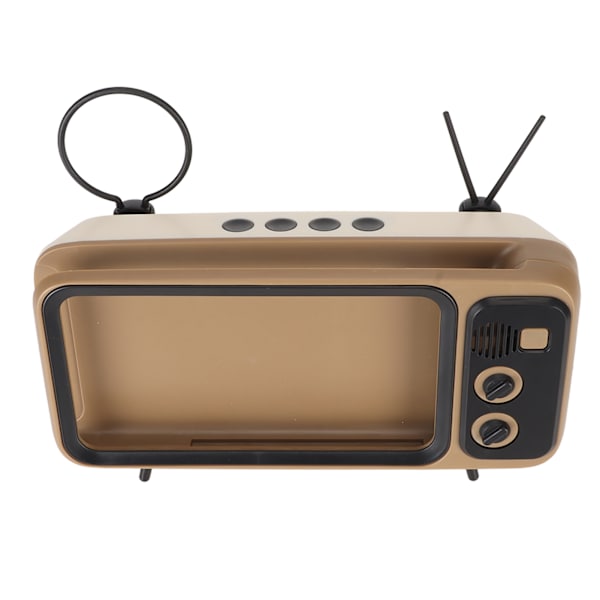 TV-formad mobiltelefonhållare retro reptålig dekorativ skrivbordsmobiltelefonhållare för hem sovsal kaffefärg