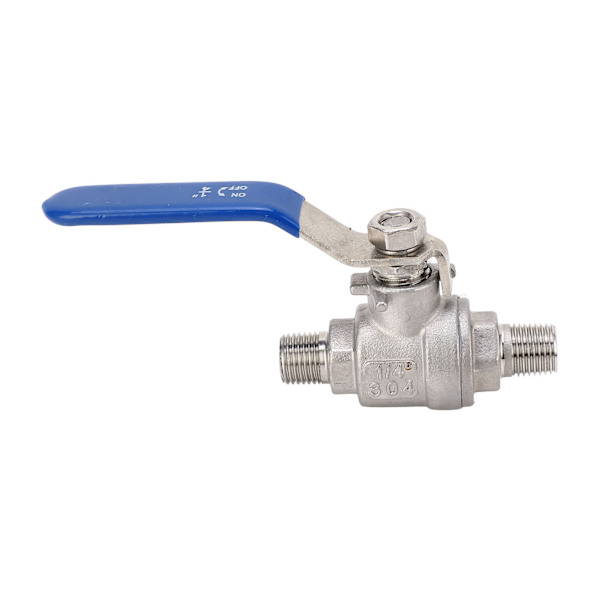 Kugleventil 1/4in NPT DN8 udvendigt gevind 2-delt rustfrit stål lige kugleventil fitting-forbindelse