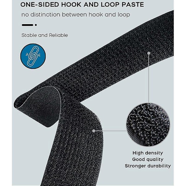 10M X 20Mm Återanvändbar Repskyddsrem, Justerbara Kabelband med 50 Plastspännen, Fri Klippning Svarta Nylonkabelband