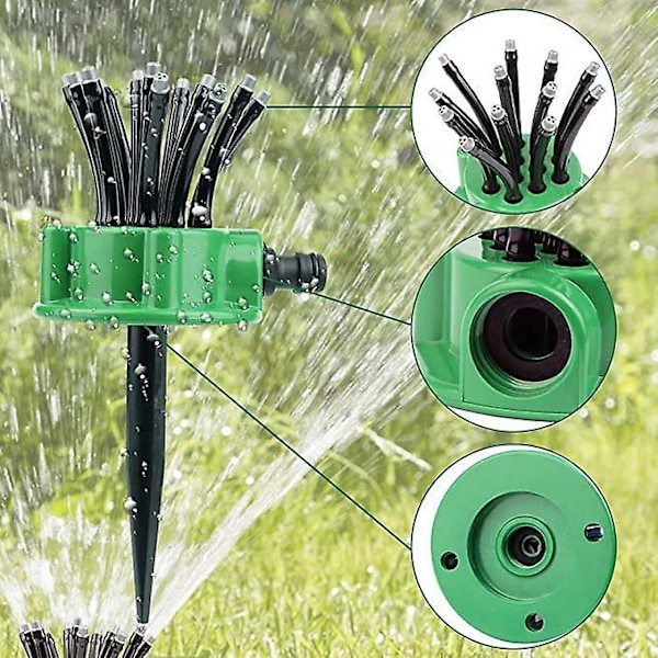 Gräsmatta Sprinkler, Justerbar Sprinklermunstycke, 360° Roterande Automatisk Gräsmatta Sprinkler, Gräsmatta Sprinklerhuvud Justerbart Munstycke för Gräsmatta Trädgård Grönsak F