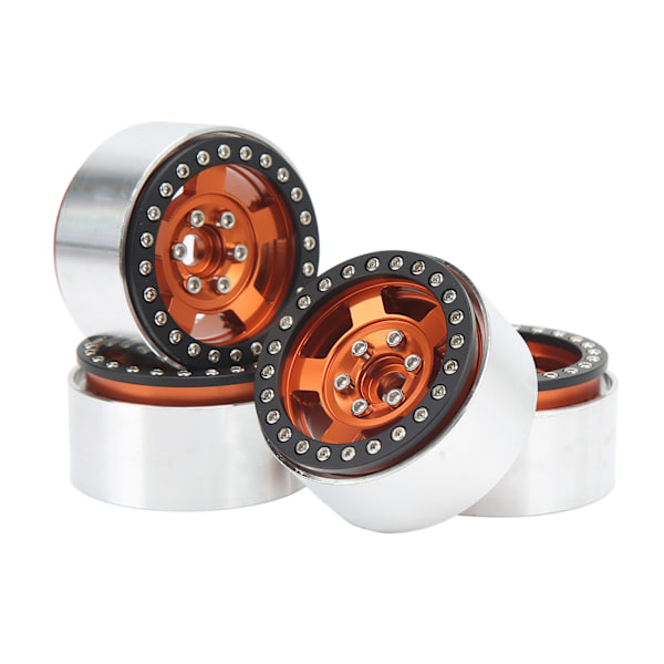 4 st RC-hjulfälgar 1,9 tum metallersättning RC-bilhjul för SCX10 90046 AXI 03007 TRX4 REDCAT MST 1/10 RC-bil orange