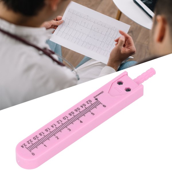 1 stk. EKG-skydelære i rustfrit stål 0-2,4 tommer lineal tegnedeler måleværktøj til sygepleje pink pink