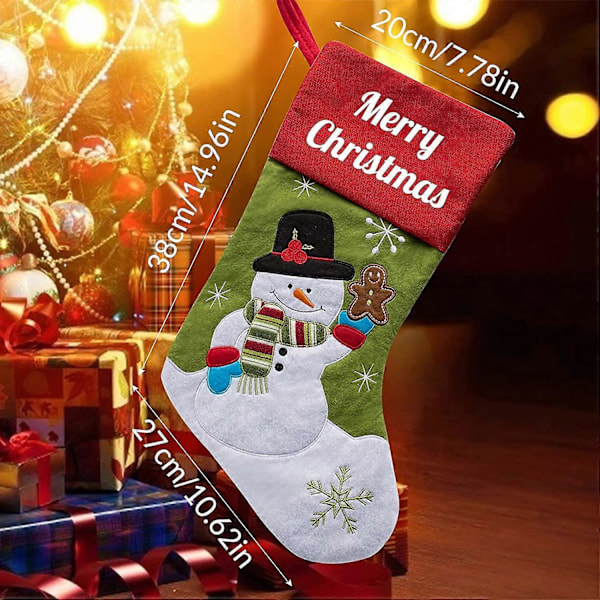Personliga julstrumpor, anpassningsbar julstrumpa 1-pack med namntext, juldekorationer för familj och vänner, julklappar
