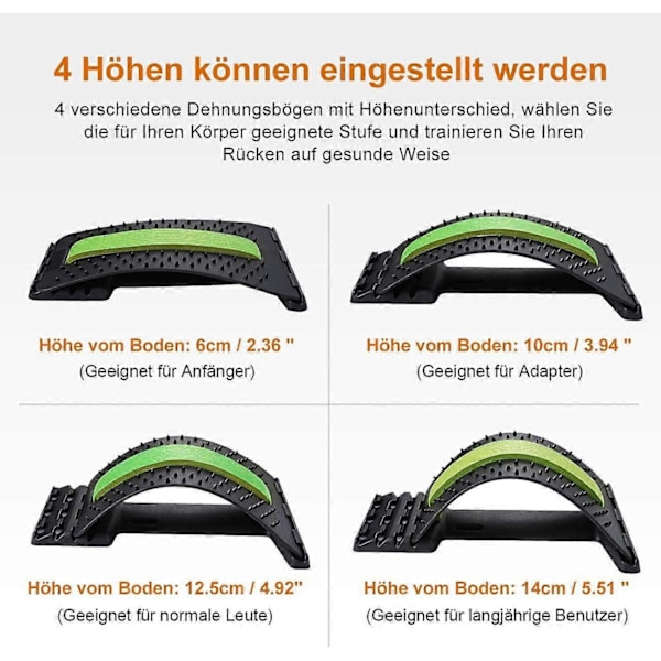 Magic Back Stretcher Lumbalt Stöd Stretching Device Hållningskorrigerare Akupunktur Massager