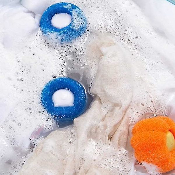 Vaskekule for floker, Vaskemaskinball for hårfjerning, 4 gjenbrukbare tørketromler, Vaskeballer
