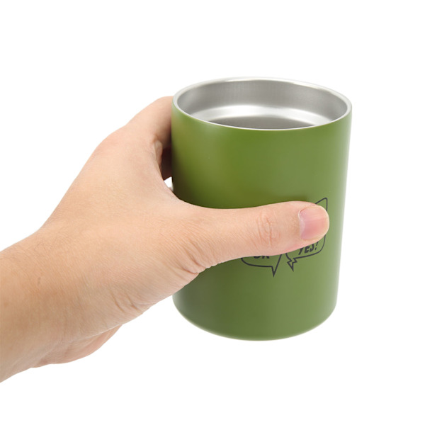 12oz 320ml Rostfritt Stål Kaffe Mugg Bärbar Isolerad Kaffe Resmugg med Lock Halm Grön