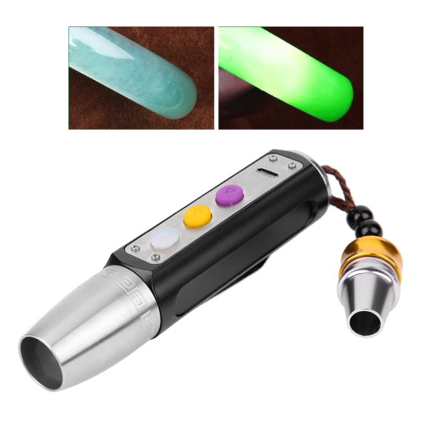 Bærbar 3 LED'er Expert Jades lommelygte lommelygte USB genopladelige smykker Gems Identifikationslys