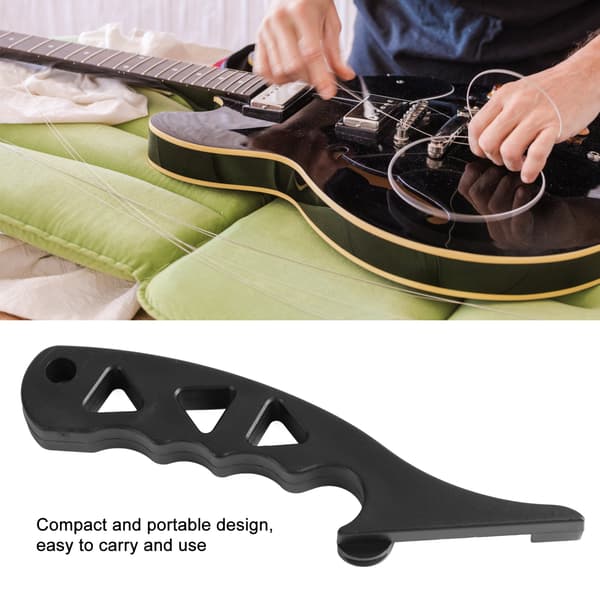 Sort Plastik Guitarstrengstrækker Værktøj til Elektrisk Violin Tuning Forbedring