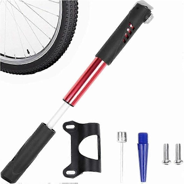 Mini Polkupyörän Pumppu, Kannettava Käsipumppu Kehyksellä ja Neulalla, Tarkka ja Nopea Täyttö, Alloy 7 Punainen Mini Polkupyörän Pumppu, Kannettava, Kompakti, Kestävä