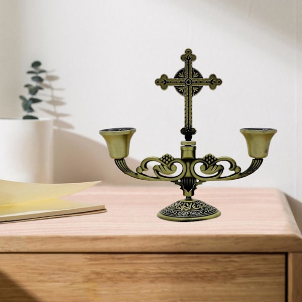 2 x Retro Europæisk Lysestageholder Elegant 2-hovedet Lysestage Stand