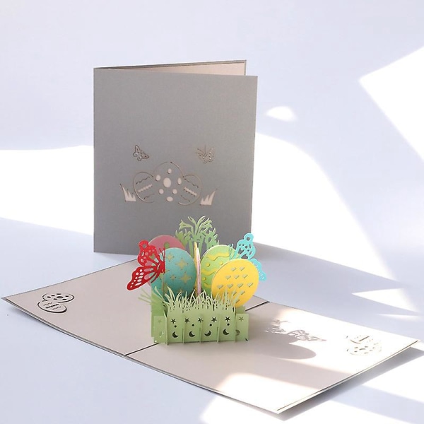 3D Pop Up påskekort, gratulasjonskort påskedag med konvolutt (påske)