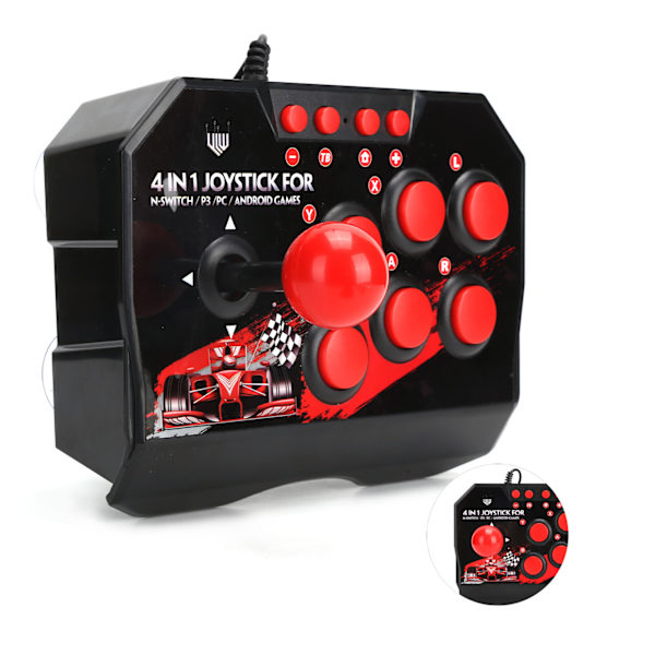 Arcade Fight Stick kablet arkadejoystick arkadespilltilbehør for Switch/PC/PS3