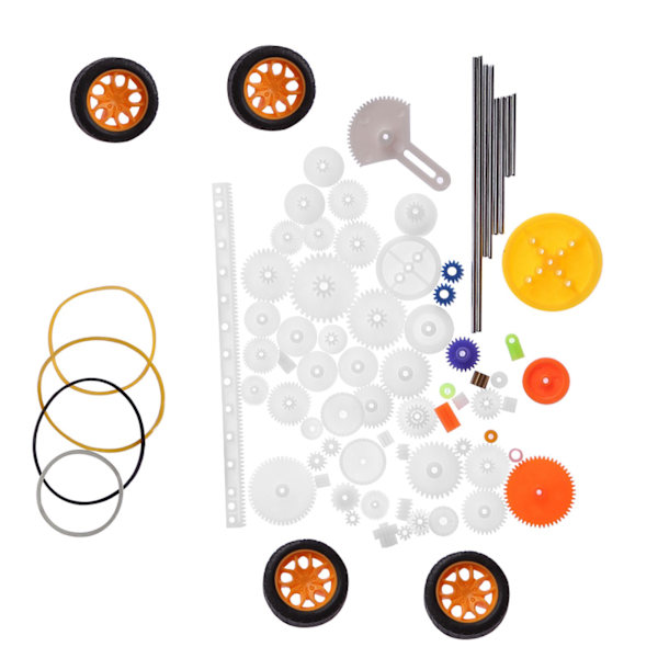 78 st plast kugghjul remskiva mask kit kugghjulssats axelrems DIY-set tillbehör