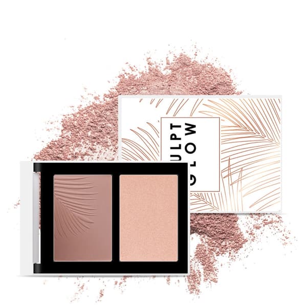2-färgs highlighterpulver ansiktskontur bronzers rouge ljusare smink #1