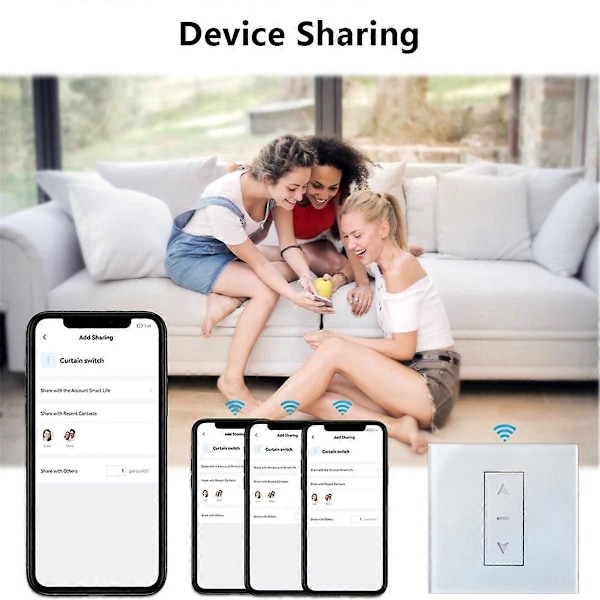 2 stk. Tuya WiFi Smart Touch-knapkontakt til Alexa Home Siri EU-stik