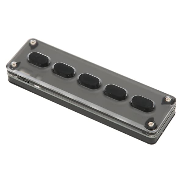 Programmerbar knappsats 5 tangenter Trådbunden USB Trådlös Bluetooth Dual Mode Mini Silikon Tyst DIY Programmerbart Gaming Tangentbord Svart