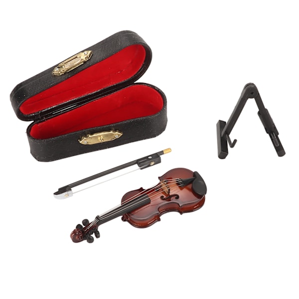 8 cm trä miniatyr fiol mini musikinstrument för hemmakontor dekor födelsedagspresent