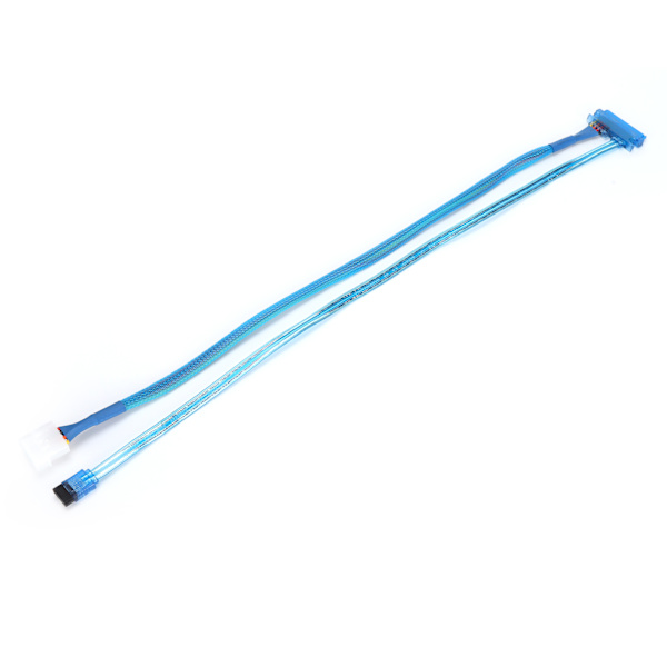 SATA3.0-kabel 7+15Pin 4Pin hane till hona hårddisk strömkabel för 2.5/3.5in HDD
