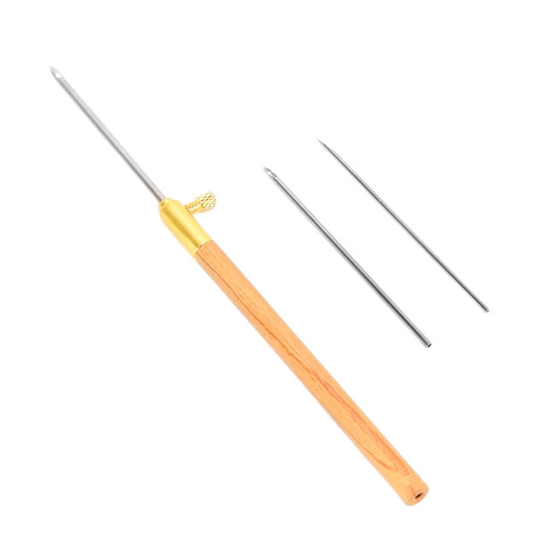 Tre huvud stansa nål utbytbar trähandtag stansa nål sömnad broderi stansa nål stickverktyg