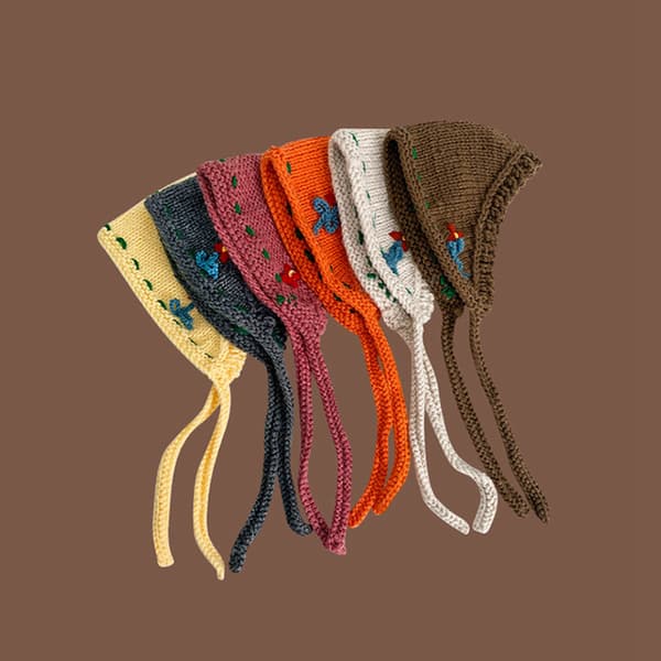 Strikket Ørevarmere Retro Håndlaget Høst Vinter Ins Stil Søte Dame Tilbehør Kaffe M(56-58cm)