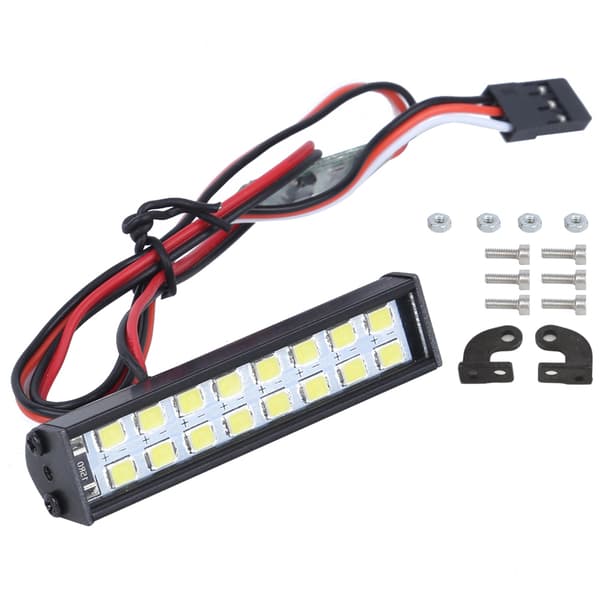 16 st LED-lampor för RC-bilstak, universell LED-ljusramp, tillbehör, längd 55 mm