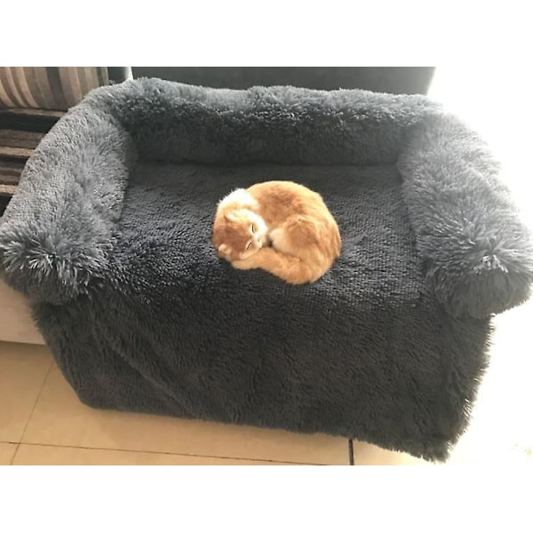 Vandtæt Dyreplaid Blød Plys til Hunde og Katte Pletbestandig Mørkegrå 90x90cm