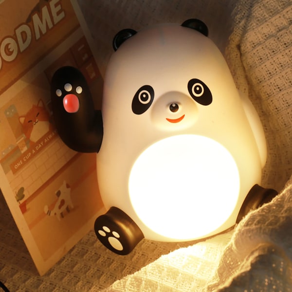 Panda Natlampe Energibesparende Enkel Sød LED Sengeside Natlampe Fødselsdagsgave til Børn Baby