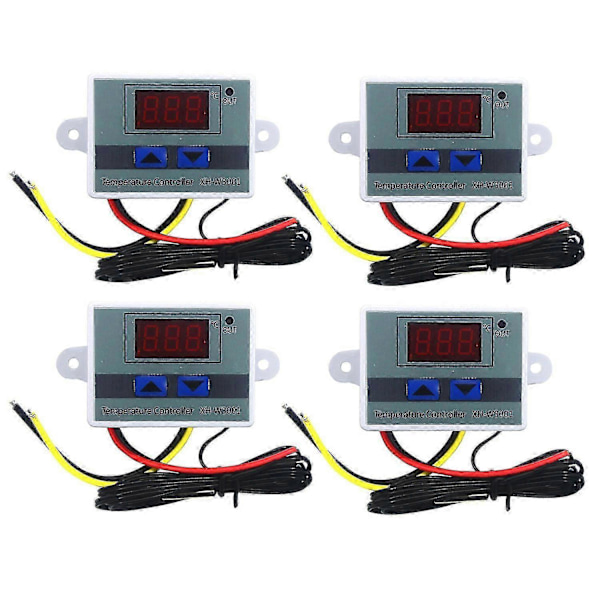 4 stk. 220V AC Digital LED Temperaturkontroller Xh-W3001 kompatibel med Inkubator Kjøling Varmebryter Termostat