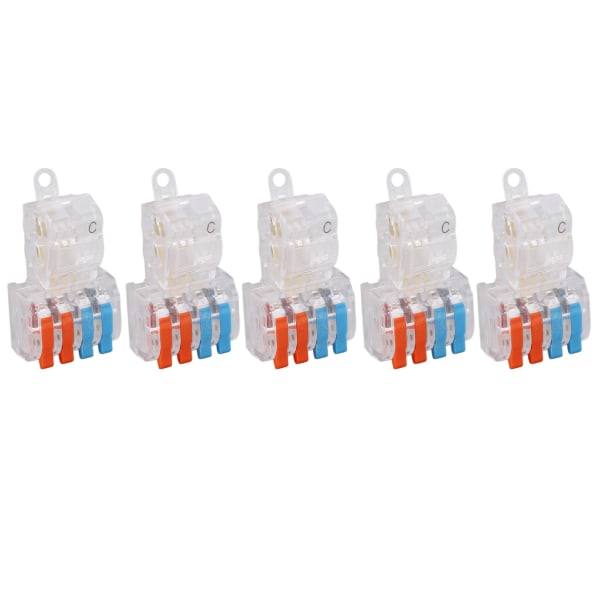 5 kpl Wire Quick Connector Break Free Plug and Pull T-tyyppinen jakoliitin T24C 250V 32A