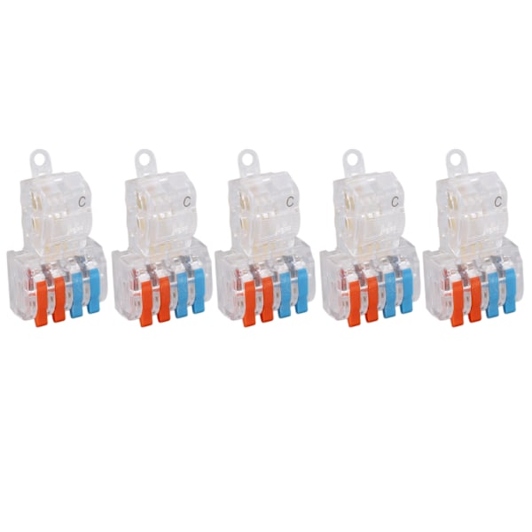 5 STK ledningshurtigkobling Break Free Plug and Pull T Type Splitter Terminal Block T24C 250V 32A