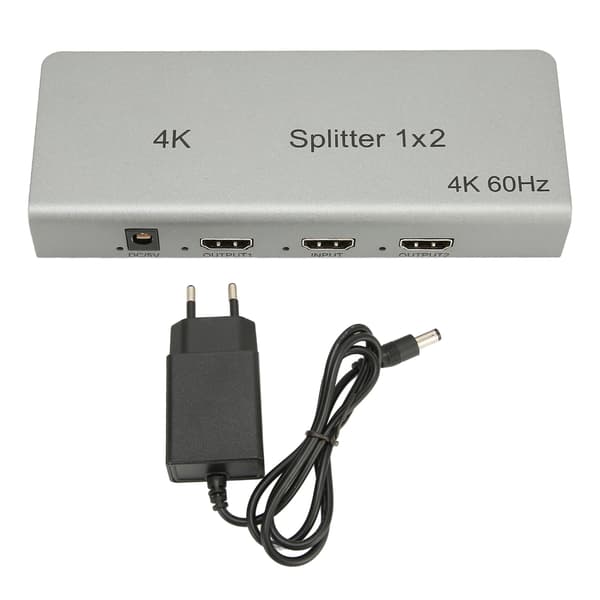 HD Multimedia Interface Splitter 4K 1 in 2 ut Ljudvideo Duplikator för Xbox för PS4 HDTV 100‑240V EU-kontakt