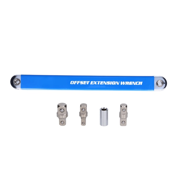 Højkulstofstål Offset Ratchet Spanner Extender Sæt med Adapter Socket - 1stk