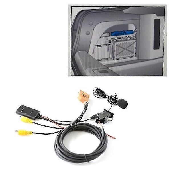 12V MMI 2G Bil Bluetooth AUX Kabel Adapter Musikk Audio Mikrofon kompatibel med Q7 A6 A8 2006-2008 J523 Kun kompatibel med AV1 AV2 modus