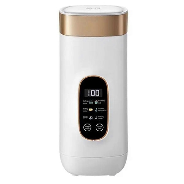 Elektrisk Termosmugg 650ml Varmvatten Värmekopp EU-kontakt, Vit