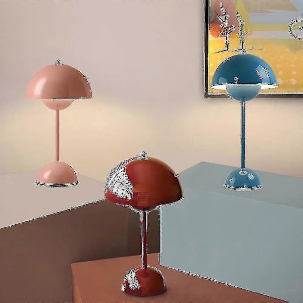 Svamp Blomma Knopp Uppladdningsbara LED Bordslampor Skrivbord Nattlampa För Sovrum Matsal Touch Nattlampa Enkel Modern Dekoration S` DGZD uppladdningsbar svart