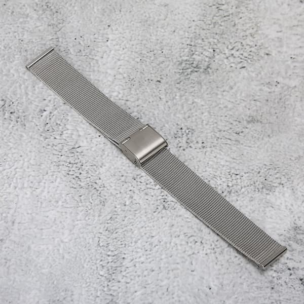 Metal Urrem Mesh Bælte Urrem Vævet Urrem Udskiftningstilbehør Sølv18MM