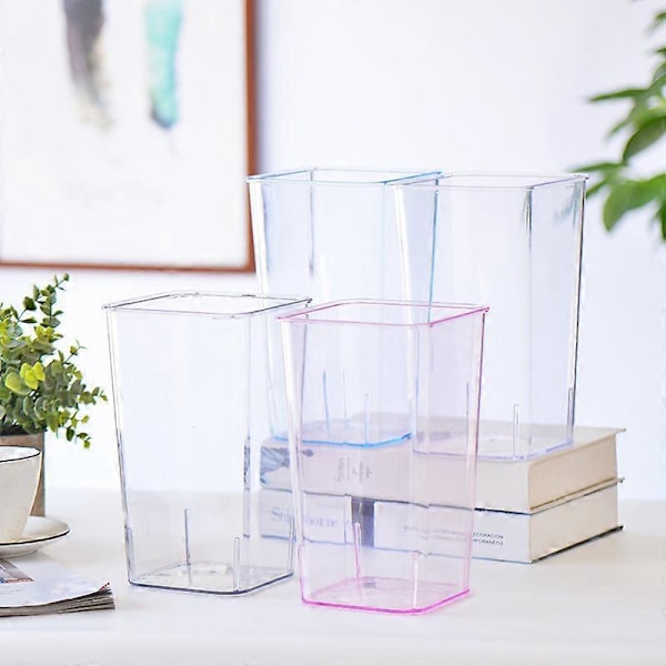 1 stycke akryl transparent blomhink blomsteraffär plast transparent blomma vaknande blomhink hushåll (transparent pulver)