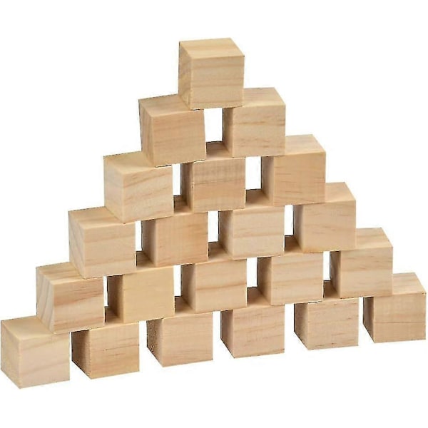 Uudet, sopivat Mini Puiset Kuutiot 30 kpl Sileät Puiset Kuutiot 30 X 30 Mm Luonnolliset Neliökuutiot Raakapuu Neliöpalikat
