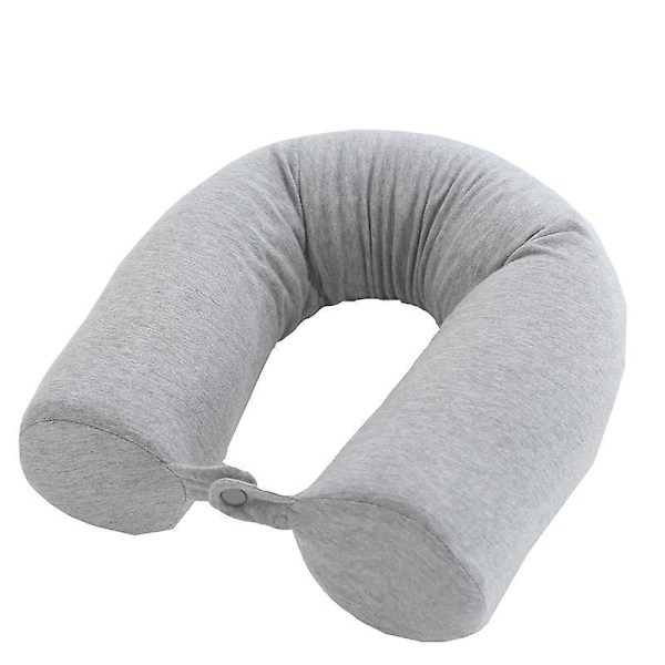 Memory Foam Resekudde - Grå hampa - Fleranvändbar stödkudde för nacke, haka, midja och ben - Perfekt för flyg- och tågresor