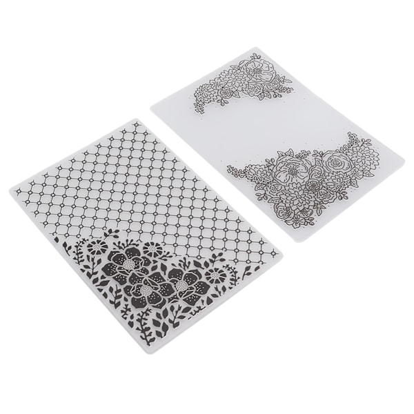 2 st plastpräglingsmapp Clear Concave Convex Texture DIY Craft Mallar för inbjudningar Kuvert Kort