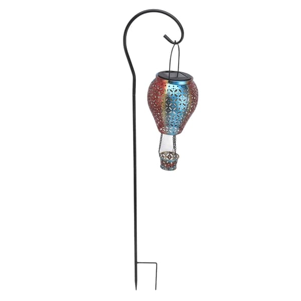 Hængende solcellelanterne retro udhulet ildballon stil varm romantisk have solcellelampe til udendørs camping baghave