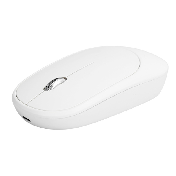 Trådløs mus DPI justerbar oppladbar optisk datamaskin ekstern enhet med USB-mottaker hvit