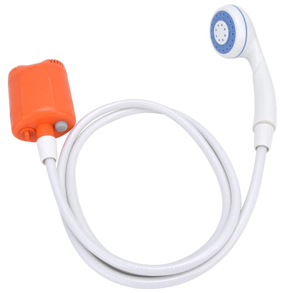 Bärbart utomhusduschset Camping Duschpump Handhållen Spruta för Vandring Resor USB-laddning Orange