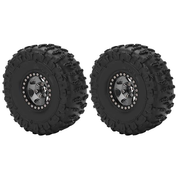 2 kpl RC-auton renkaat ja vanteet 1,9 tuumaa seosnapa kumirengas 12 mm kuusiokolo 1/10 RC-ryömintäajoneuvoon titaani ja musta