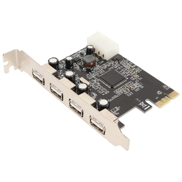 PCIe til USB2.0 udvidelseskort 4 porte 4-benet strøm 480Mb/s Nem installation USB 2.0 udvidelseskort til stationær computer