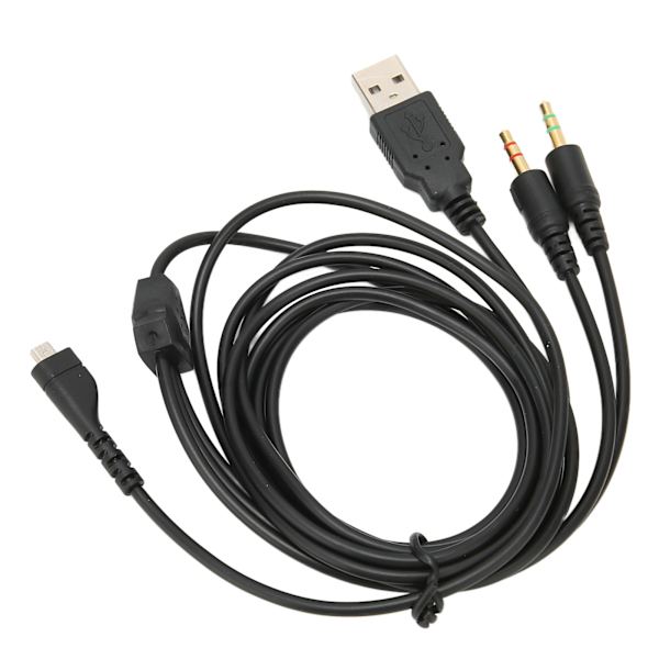 Hodetelefonlydkabel USB og 3,5 mm Audio Jack lydledning med belysning for SteelSeries Arctis